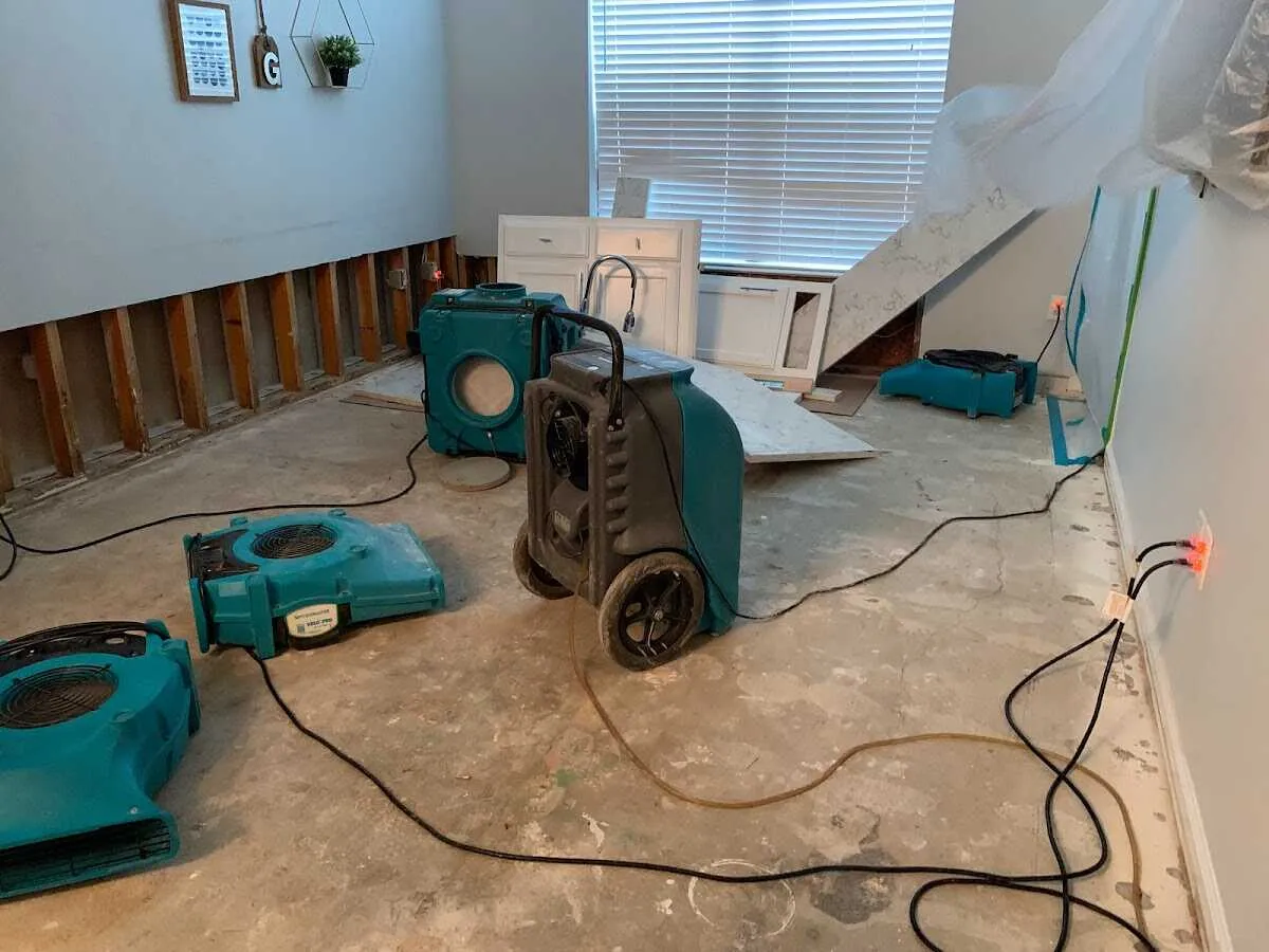 Dehumidifier in flood-cut room for Water Extraction & Removal in Madison